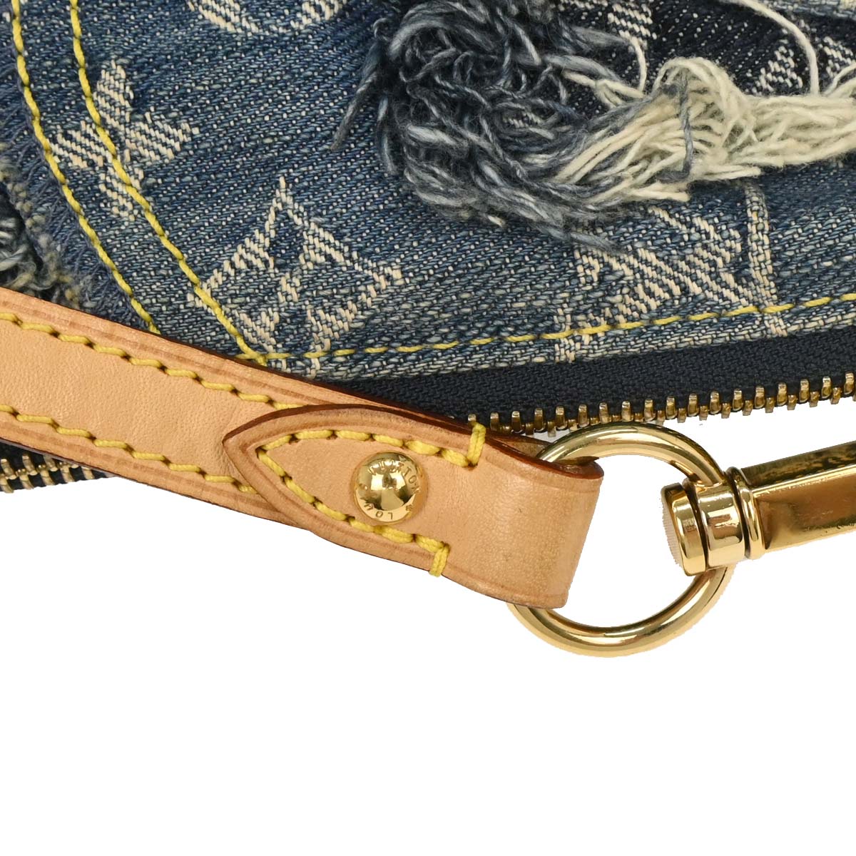 Louis Vuitton Blue Monogram Denim Patchwork Pouchy Handbag M95382