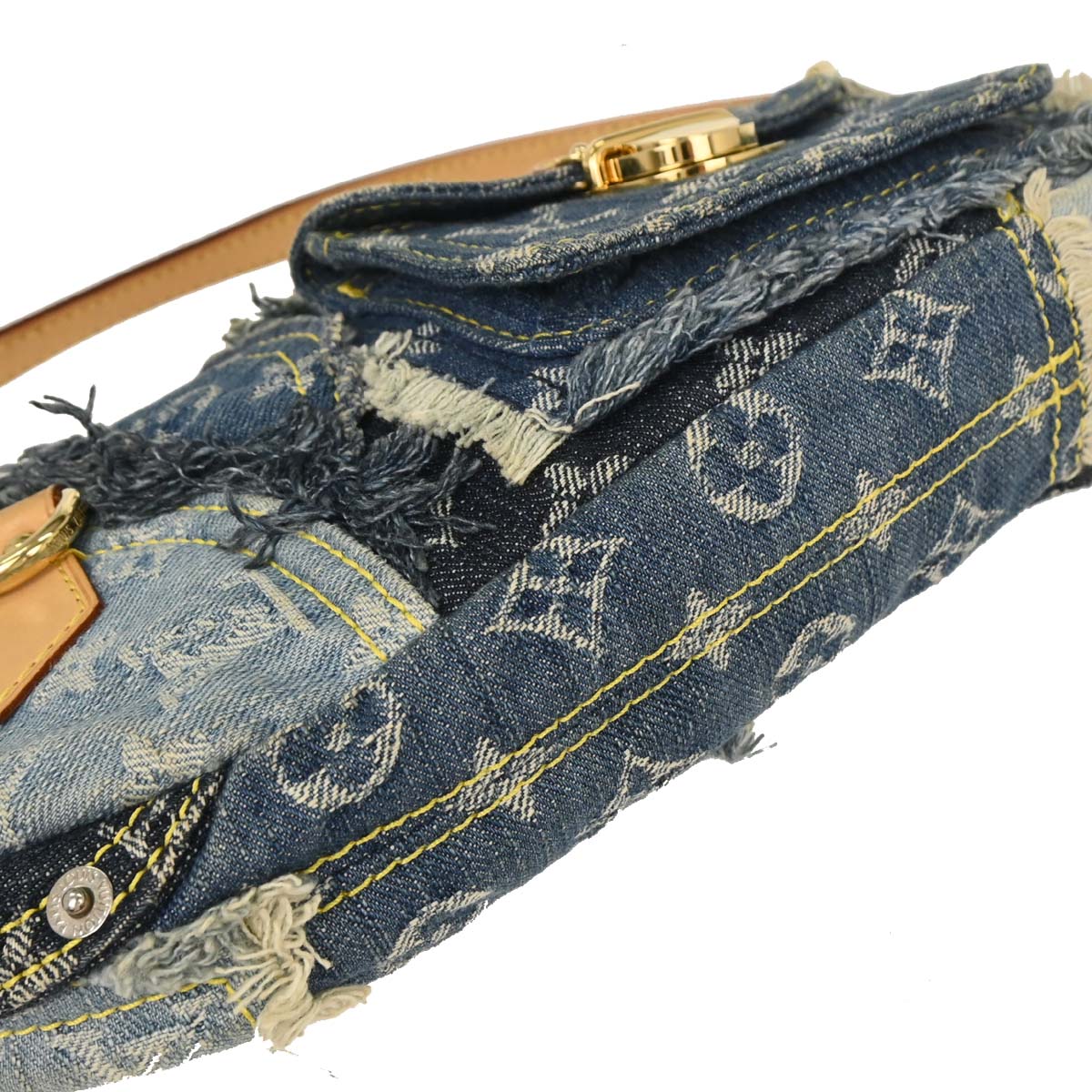 Louis Vuitton Blue Monogram Denim Patchwork Pouchy Handbag M95382
