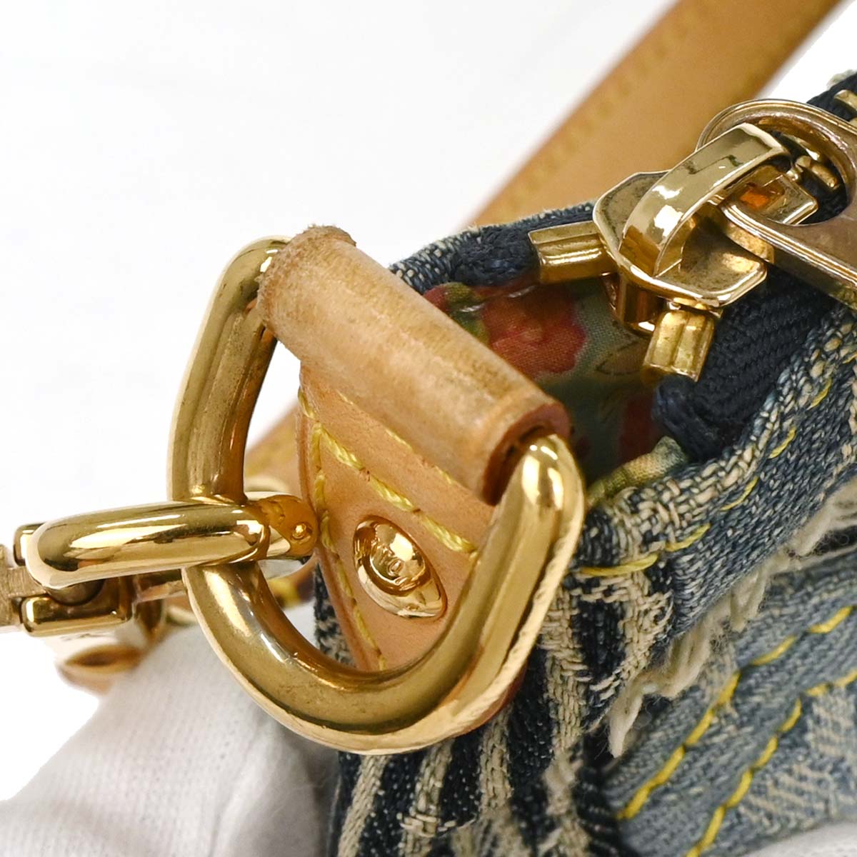 Louis Vuitton Blue Monogram Denim Patchwork Pouchy Handbag M95382