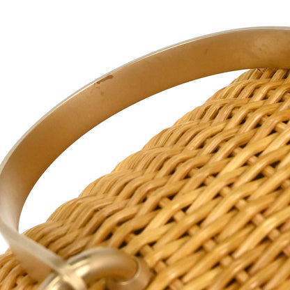 Chanel Beige Rattan Heart Lock Basket Bag 2way Shoulder Handbag