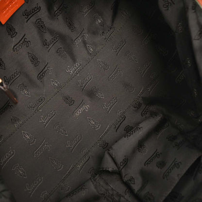 Gucci * Orange Python Bamboo 2way Shoulder Handbag