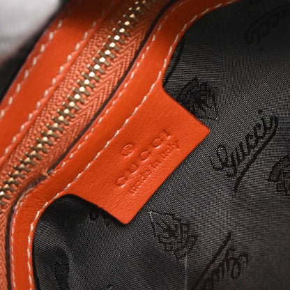 Gucci * Orange Python Bamboo 2way Shoulder Handbag