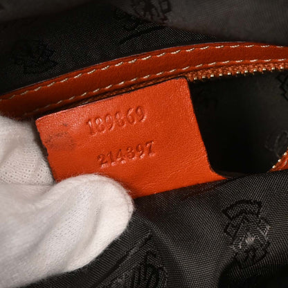 Gucci * Orange Python Bamboo 2way Shoulder Handbag