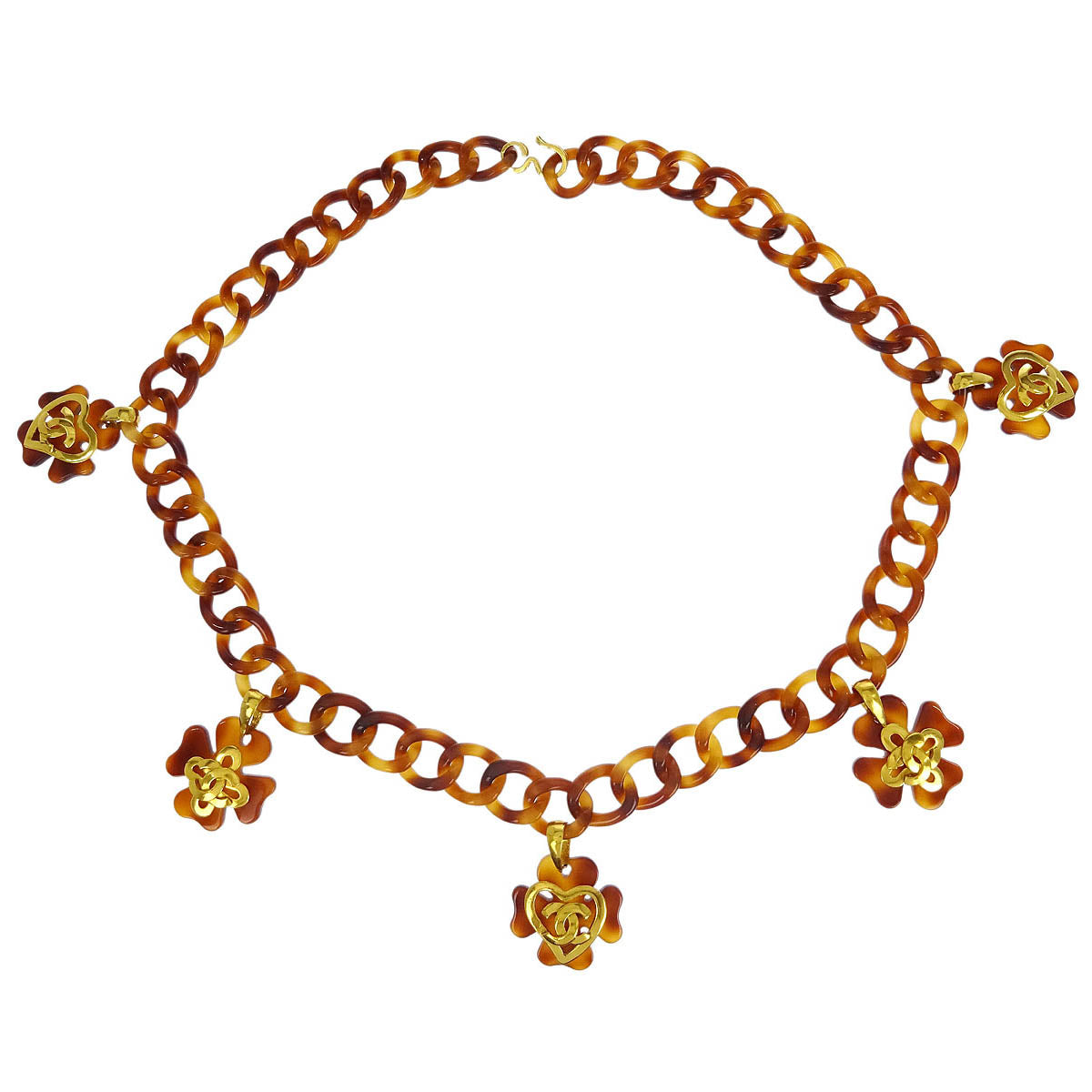 Chanel Acrylic Chain Belt Clover 95P Small Good