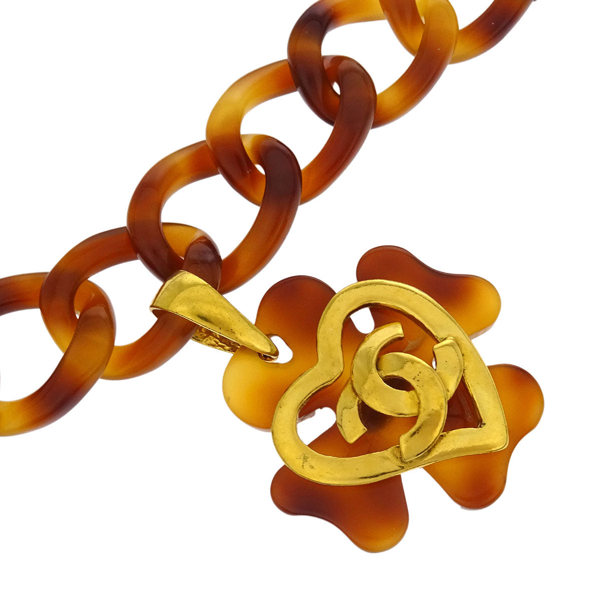 Chanel Acrylic Chain Belt Clover 95P Small Good