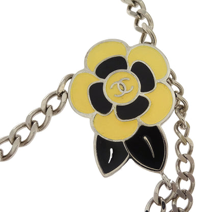 Chanel Chain Belt Silver Camellia Small Good 05P