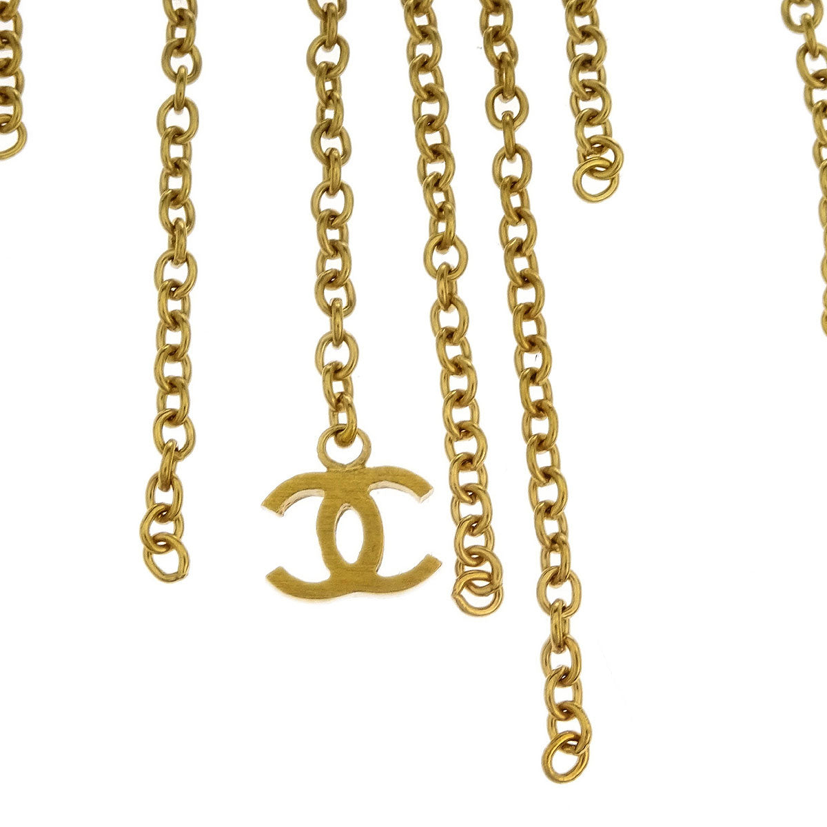Chanel Gold Fringe Chain Necklace 02A