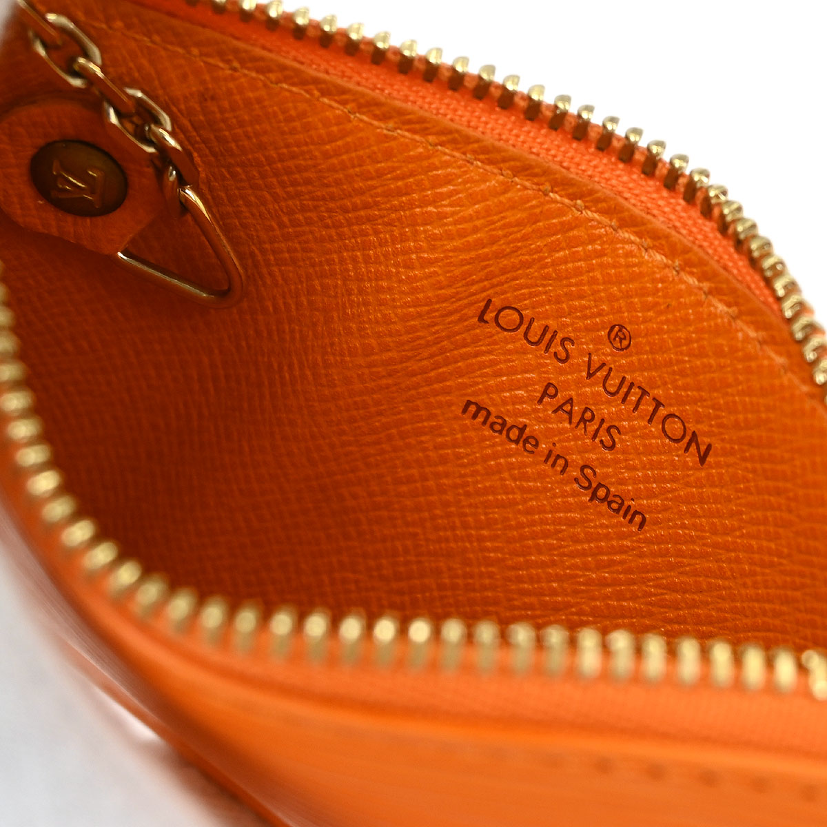 Louis Vuitton Orange Epi Pochette Cles Coin Purse M6380H