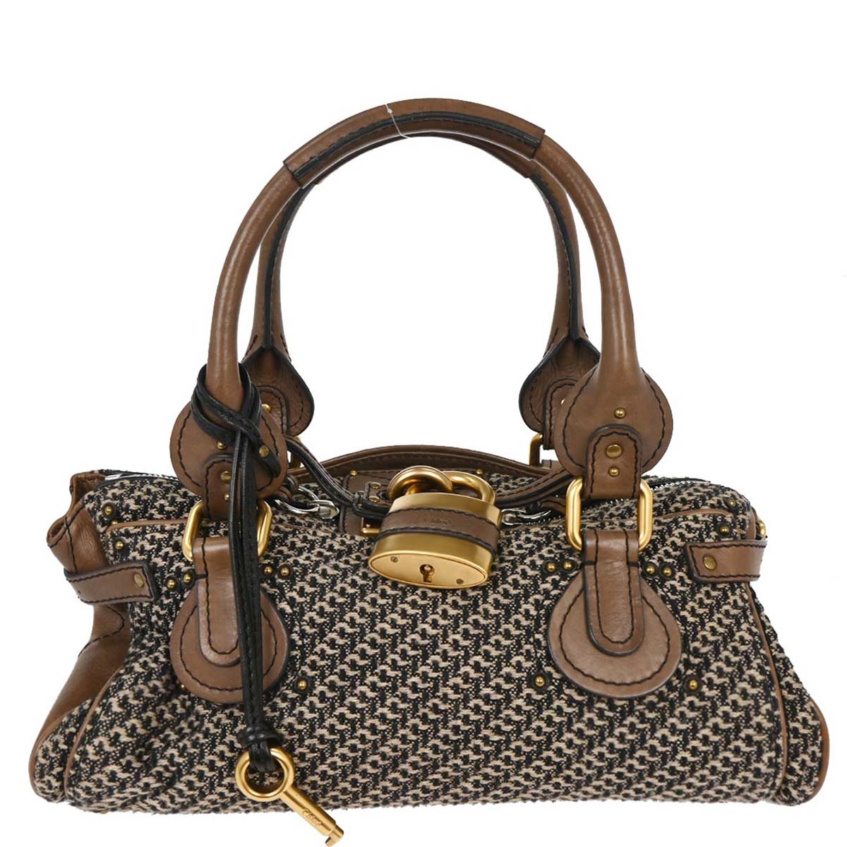 Chloe Brown Tweed Paddington Handbag