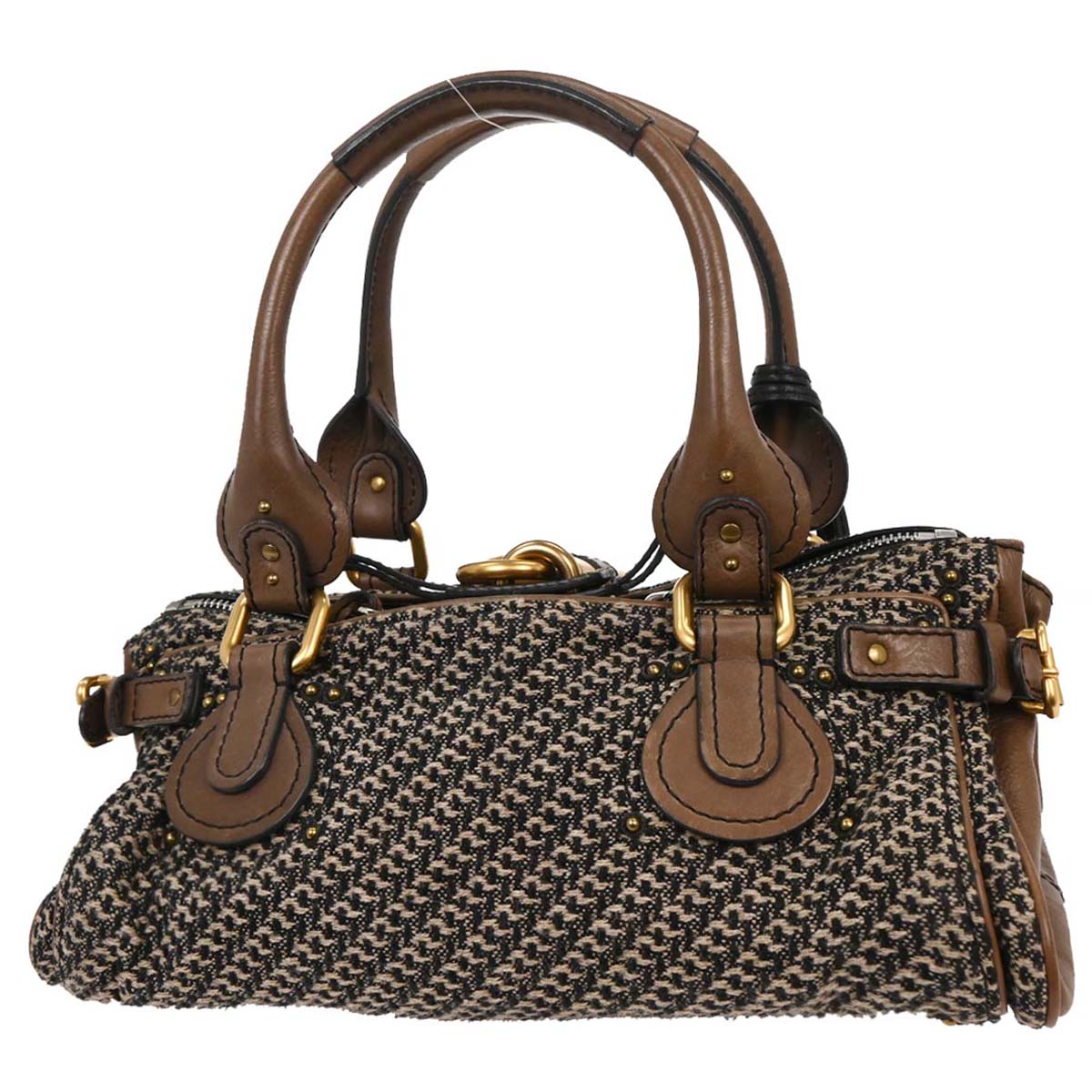Chloe Brown Tweed Paddington Handbag