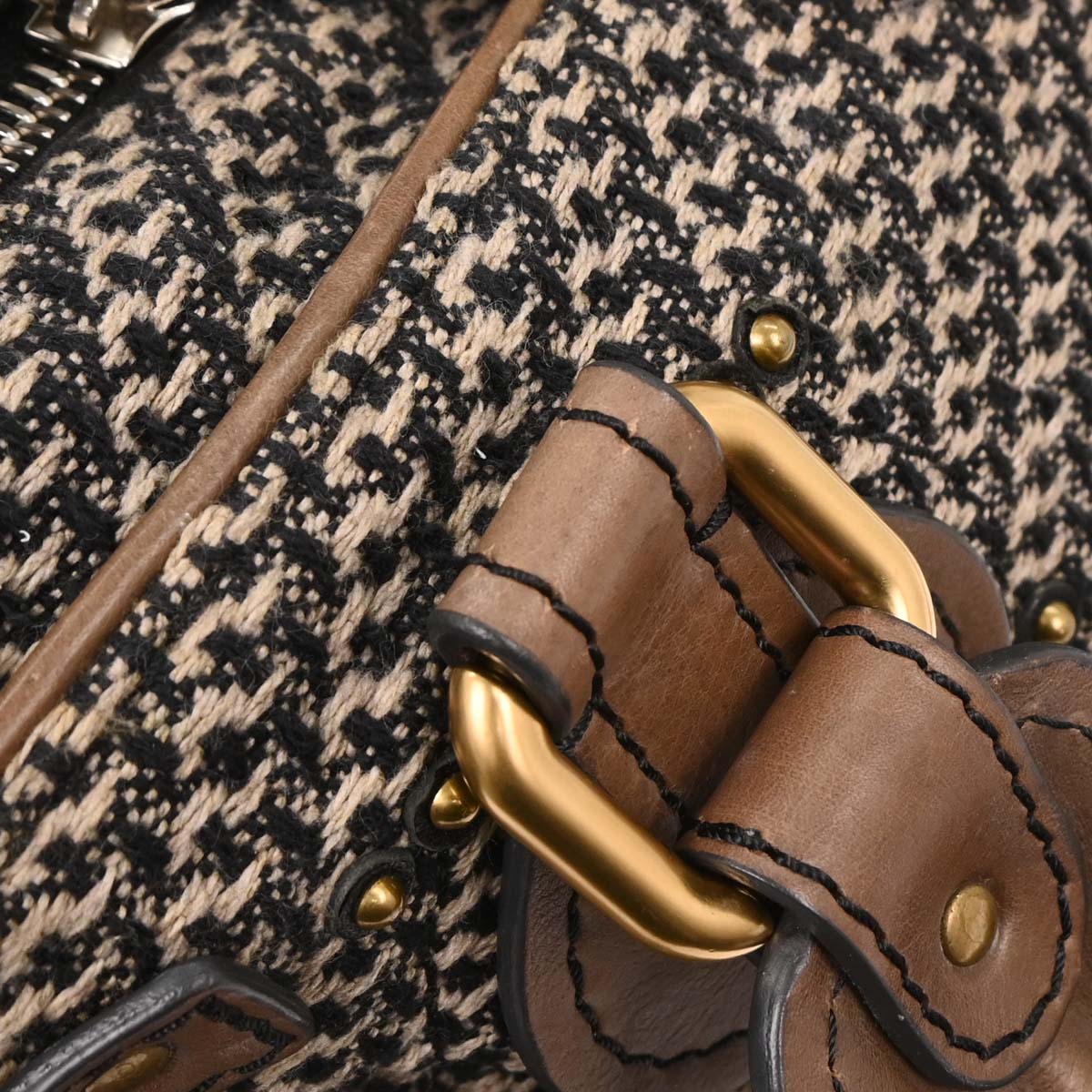 Chloe Brown Tweed Paddington Handbag