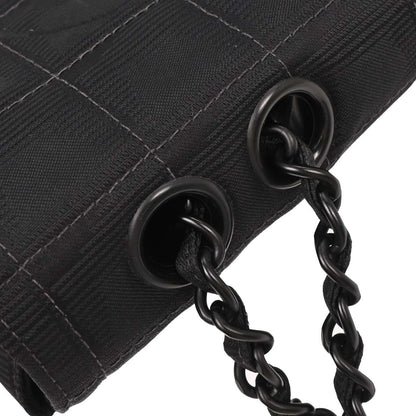 Chanel 2001-2003 Black Nylon Travel Line Single Flap Shoulder Bag