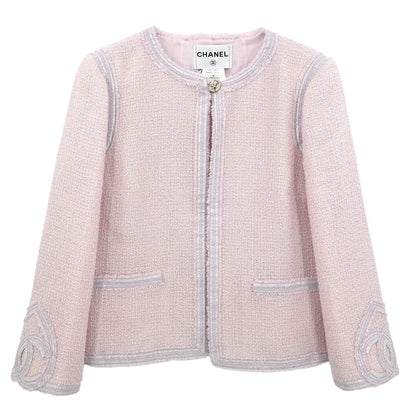 Chanel Collarless Jacket Pink 09C #42