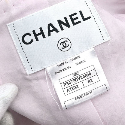Chanel Collarless Jacket Pink 09C #42