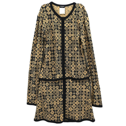 Chanel Setup Suit Zip Up Top Skirt Black 03P #38 #34