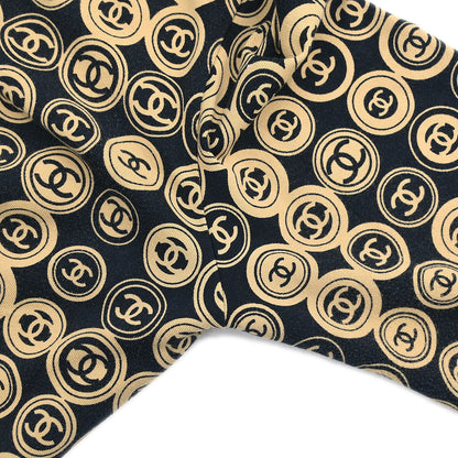 Chanel Setup Suit Zip Up Top Skirt Black 03P #38 #34