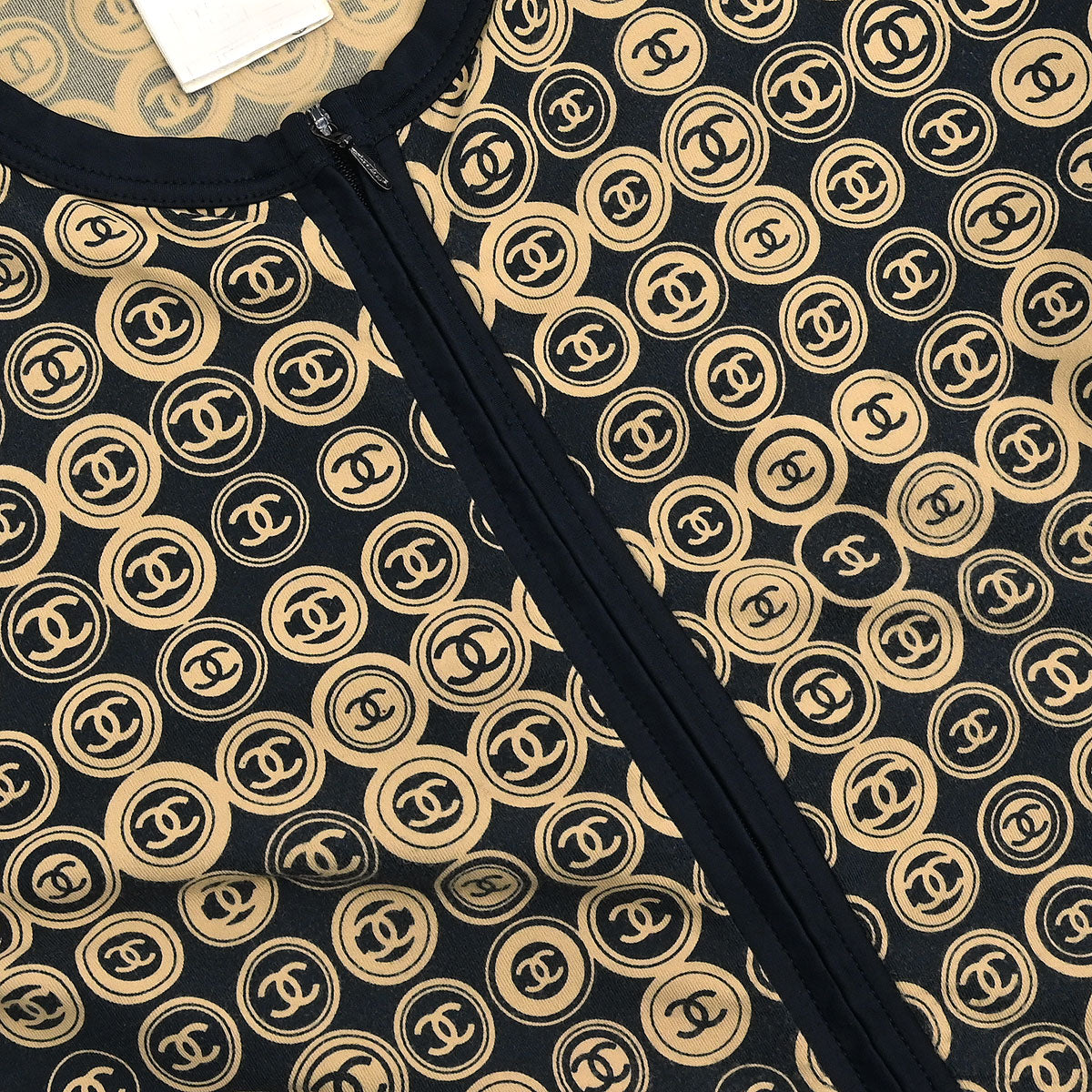 Chanel Setup Suit Zip Up Top Skirt Black 03P #38 #34