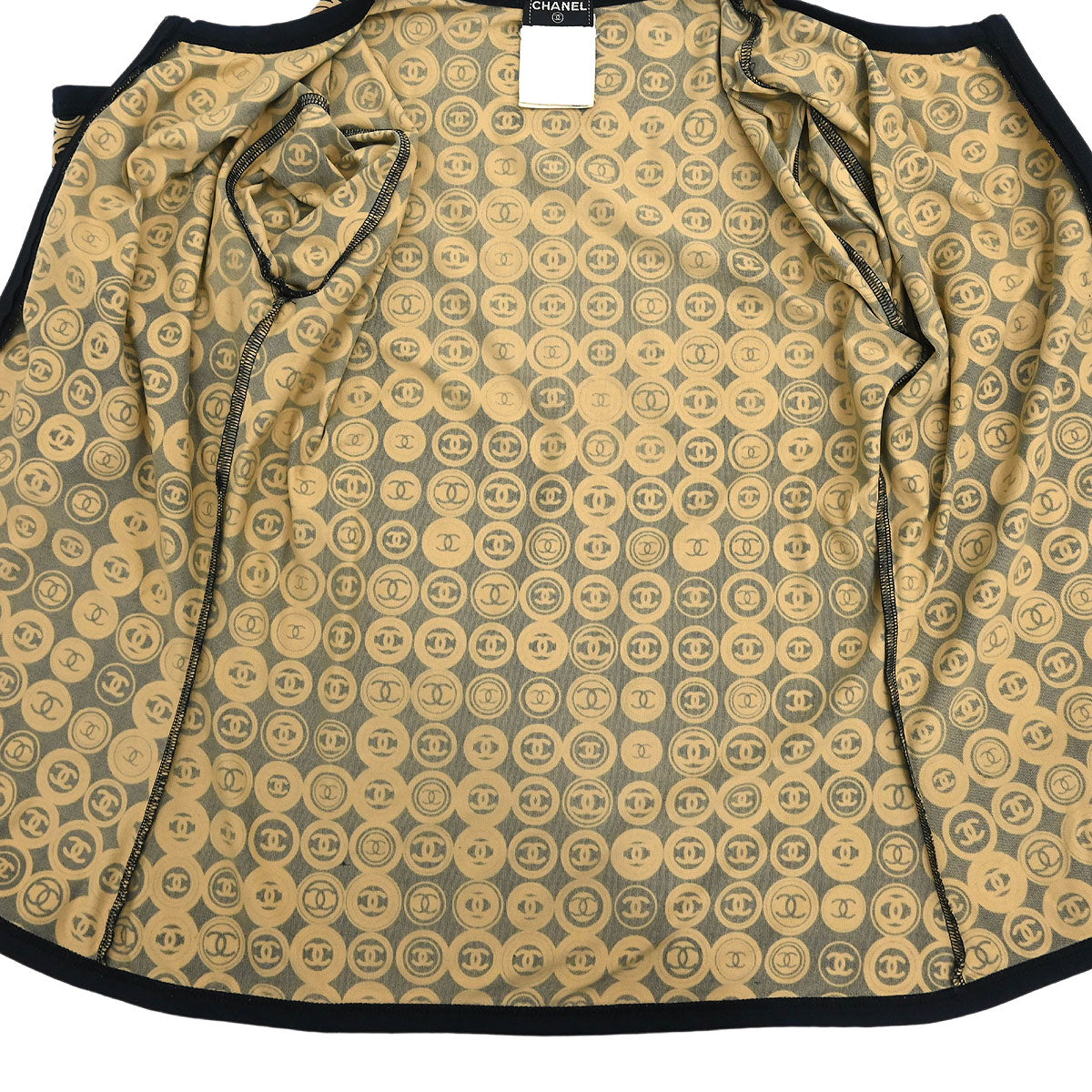 Chanel Setup Suit Zip Up Top Skirt Black 03P #38 #34 – AMORE