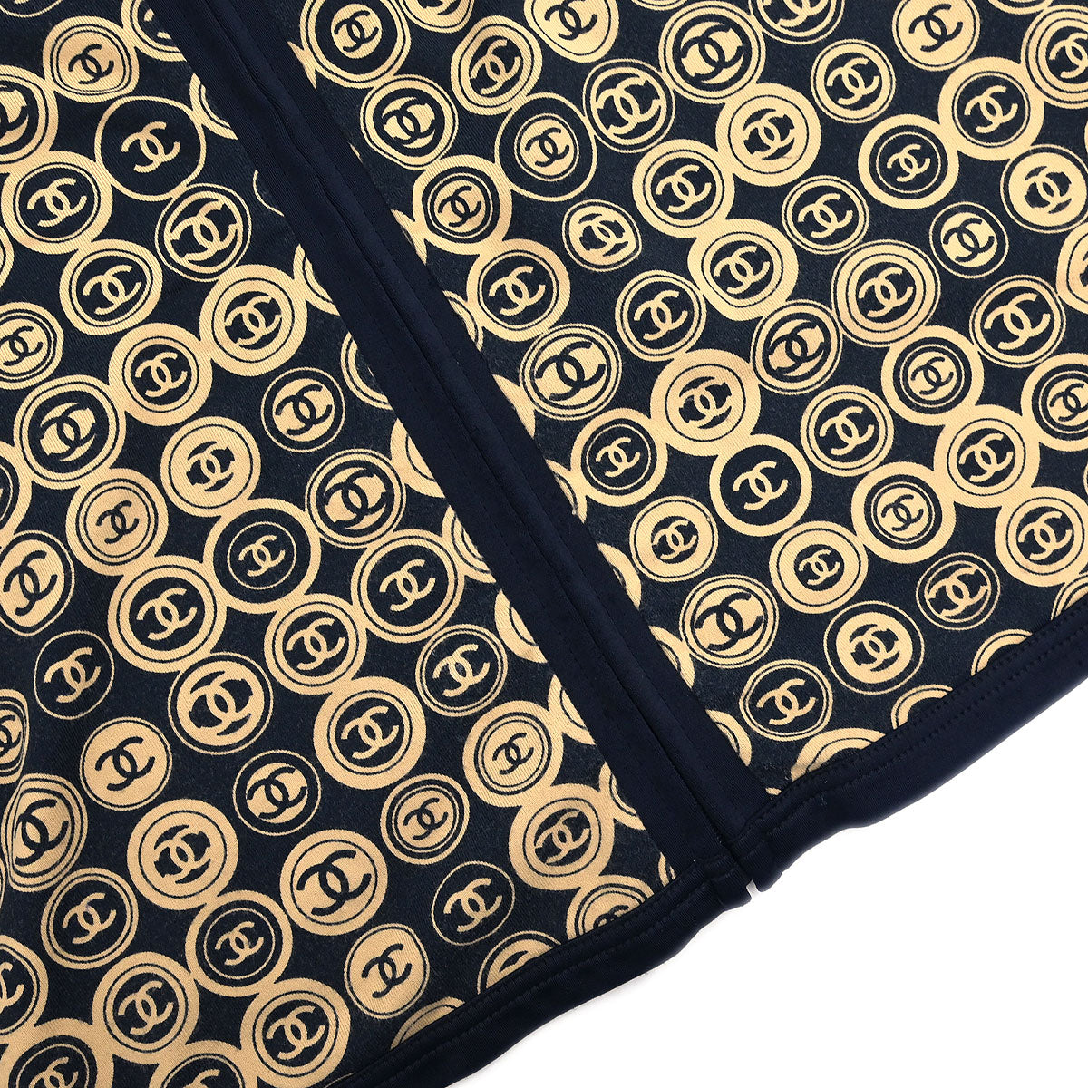 Chanel Setup Suit Zip Up Top Skirt Black 03P #38 #34