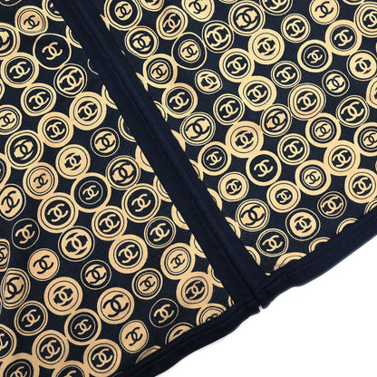 Chanel Setup Suit Zip Up Top Skirt Black 03P #38 #34