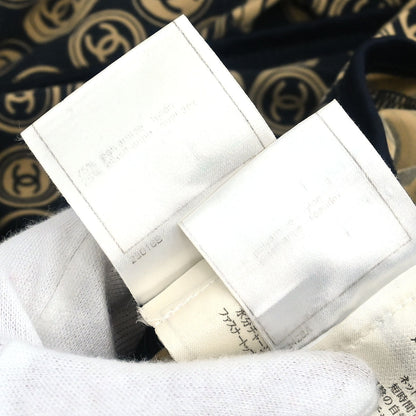 Chanel Setup Suit Zip Up Top Skirt Black 03P #38 #34