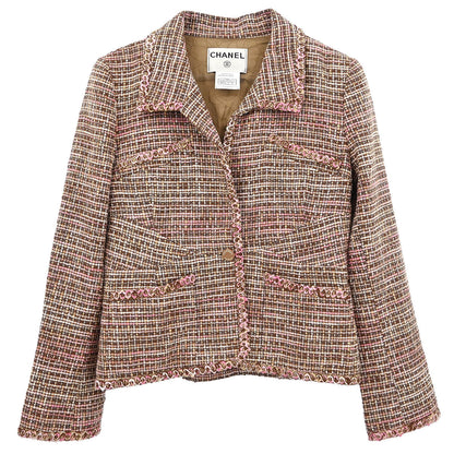 Chanel Single Breasted Jacket Brown #38