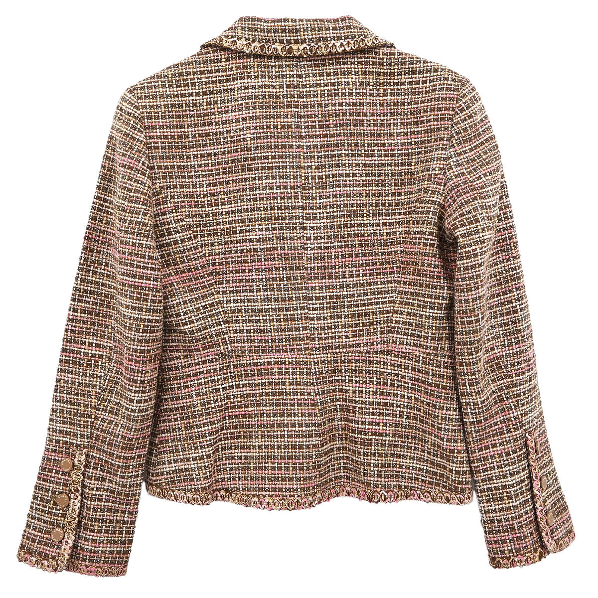 Chanel Single Breasted Jacket Brown #38