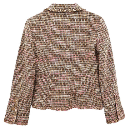 Chanel Single Breasted Jacket Brown #38