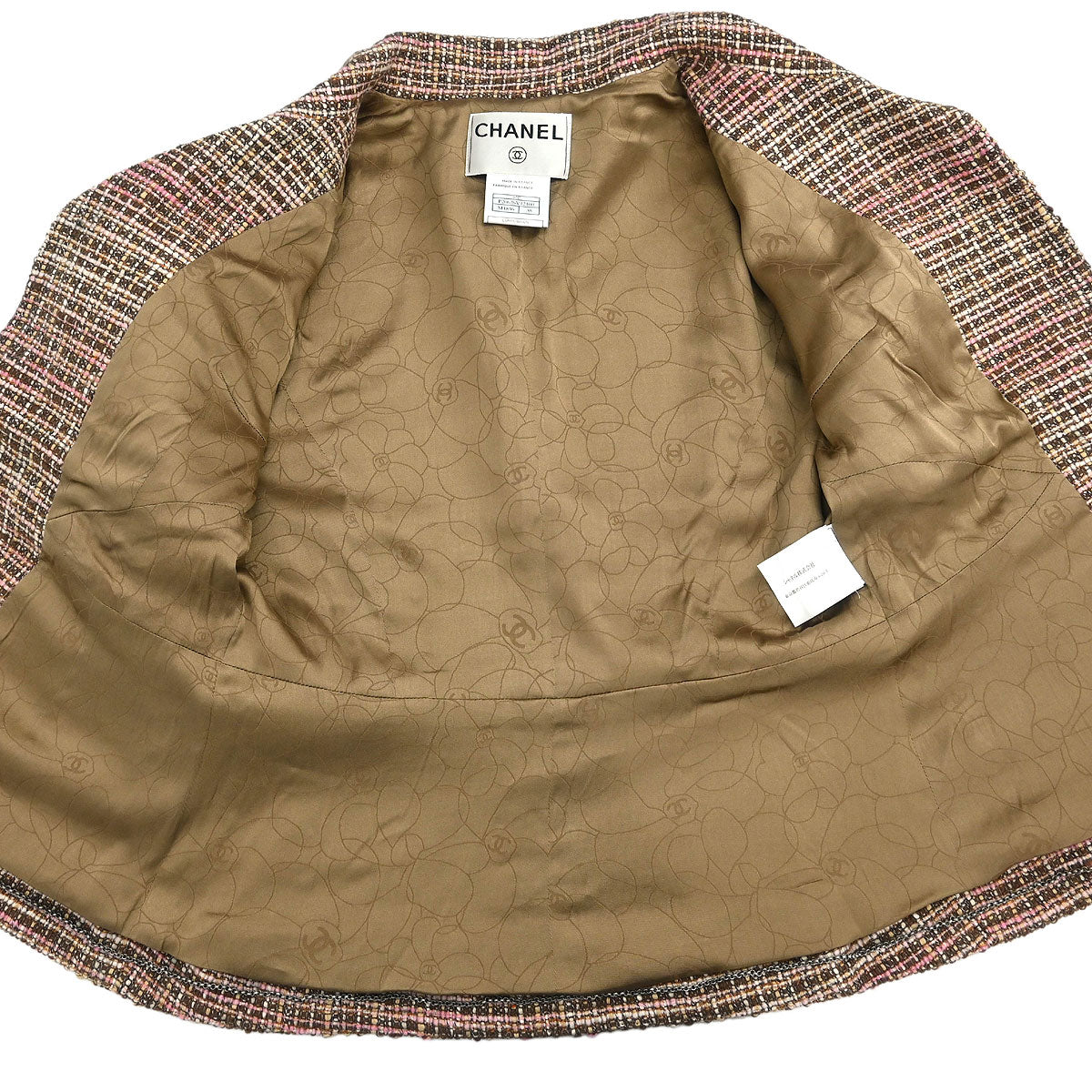 Chanel Single Breasted Jacket Brown #38