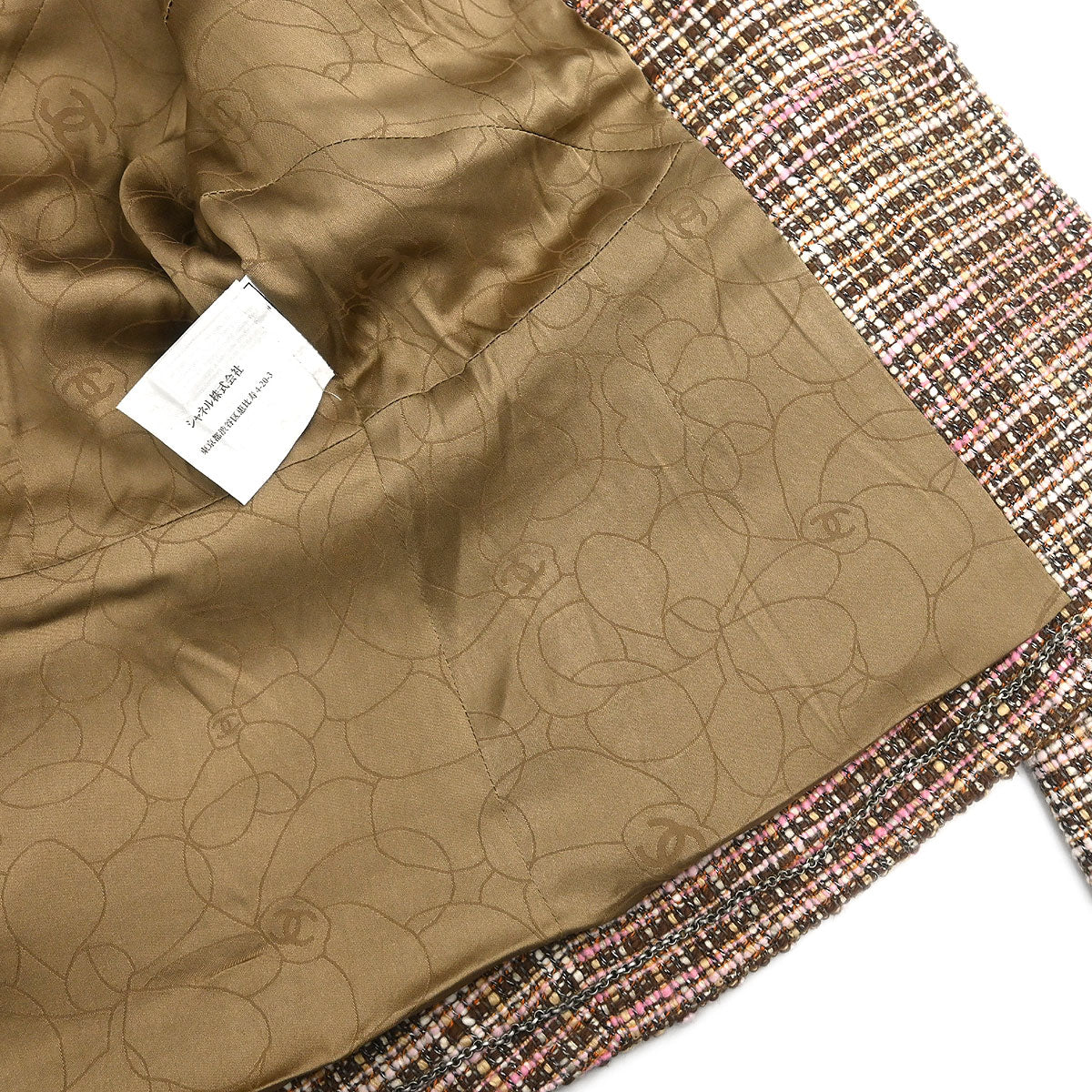 Chanel Single Breasted Jacket Brown #38