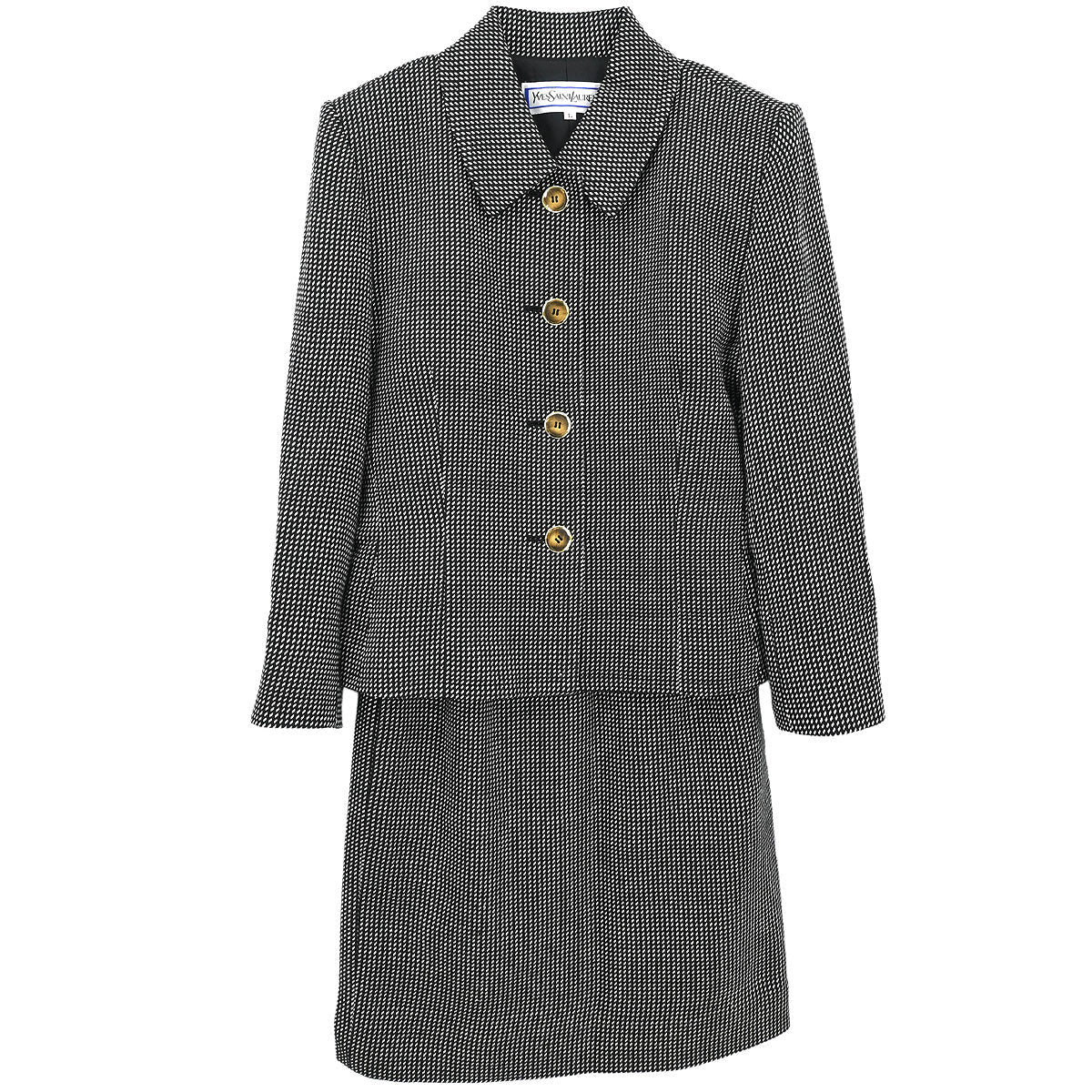 Yves Saint Laurent Setup Suit Jacket Skirt Black #L #S