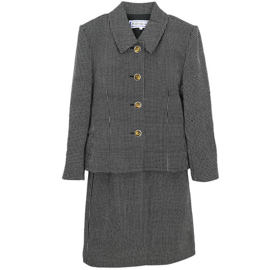Yves Saint Laurent Setup Suit Jacket Skirt Black #L #S