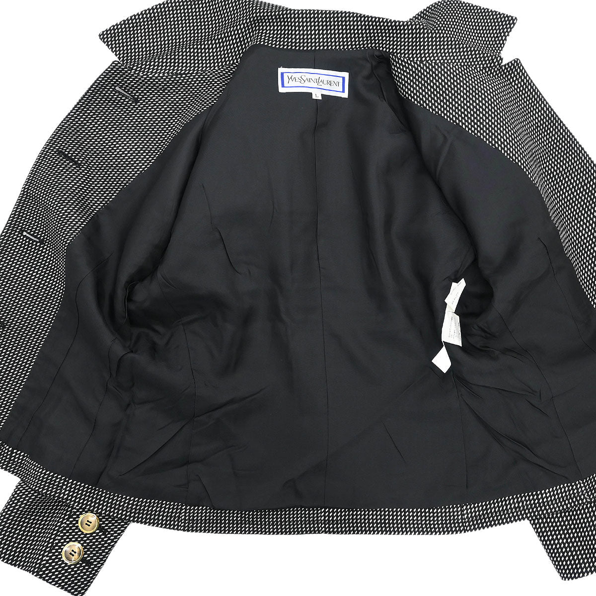 Yves Saint Laurent Setup Suit Jacket Skirt Black #L #S