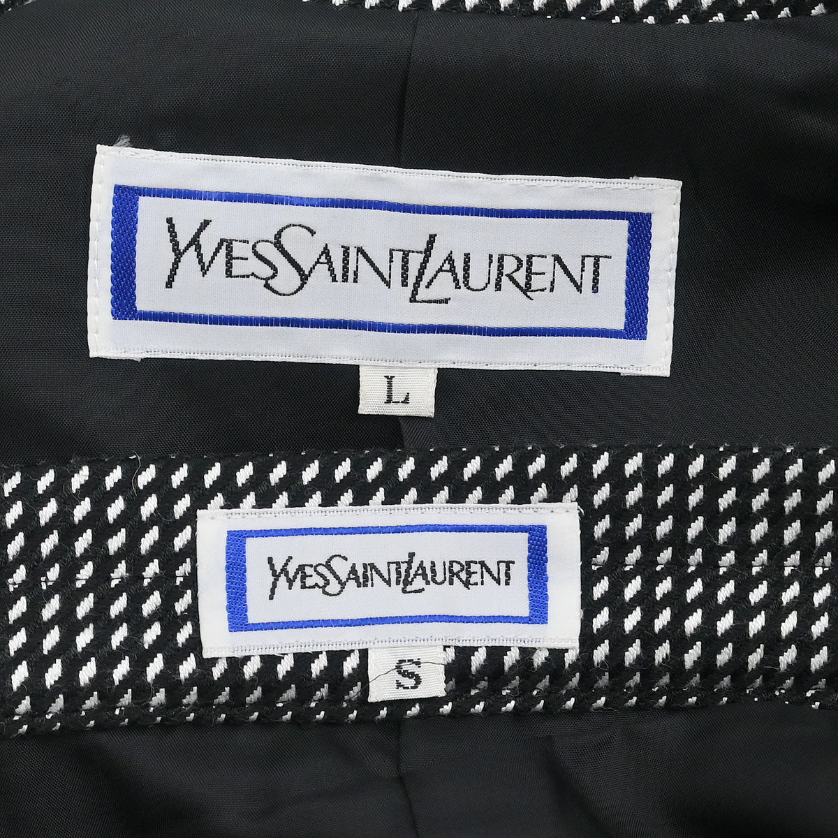 Yves Saint Laurent Setup Suit Jacket Skirt Black #L #S