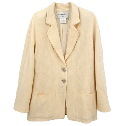 Chanel Single Breasted Jacket White #40