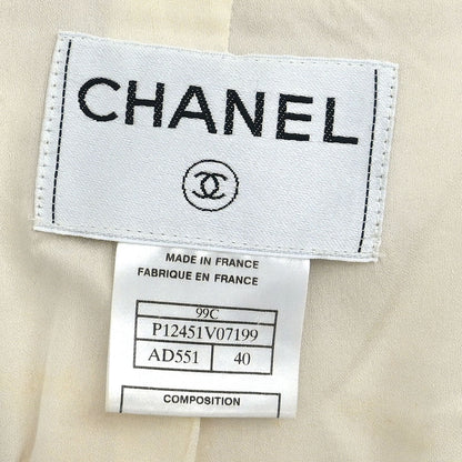 Chanel Single Breasted Jacket White #40