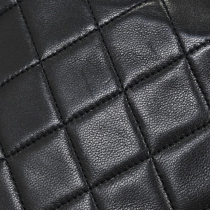 Chanel 1989-1991 Black Lambskin Classic Square Flap Shoulder Bag