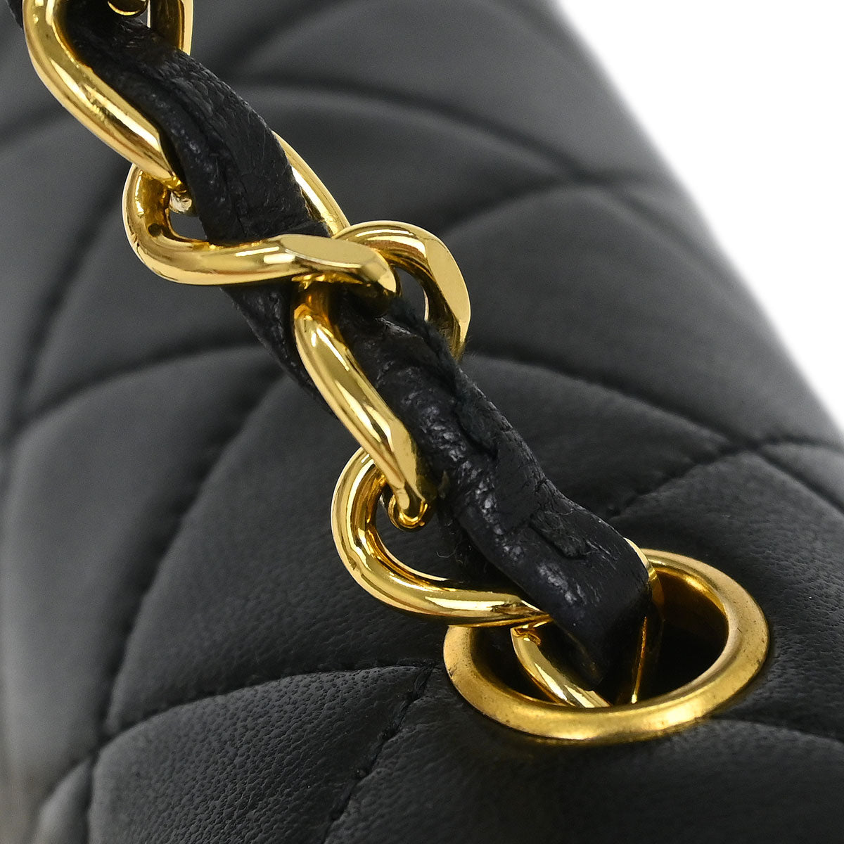 Chanel 1989-1991 Black Lambskin Turnlock Mini Full Flap Shoulder Bag