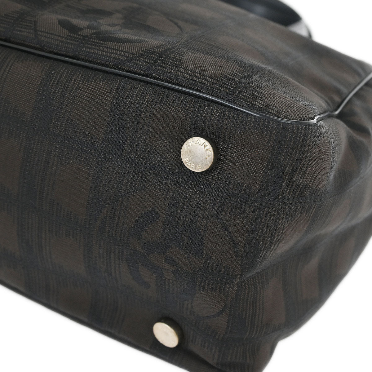 Chanel 2005-2006 Brown Jacquard Nylon New Travel Line Tote Handbag