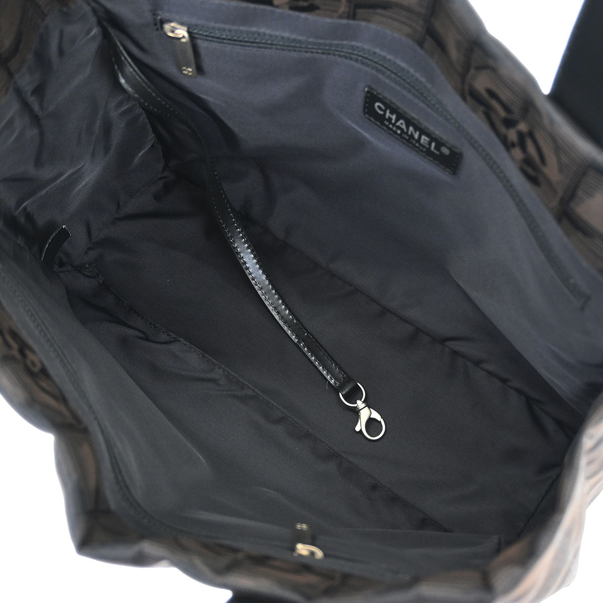 Chanel 2005-2006 Brown Jacquard Nylon New Travel Line Tote Handbag