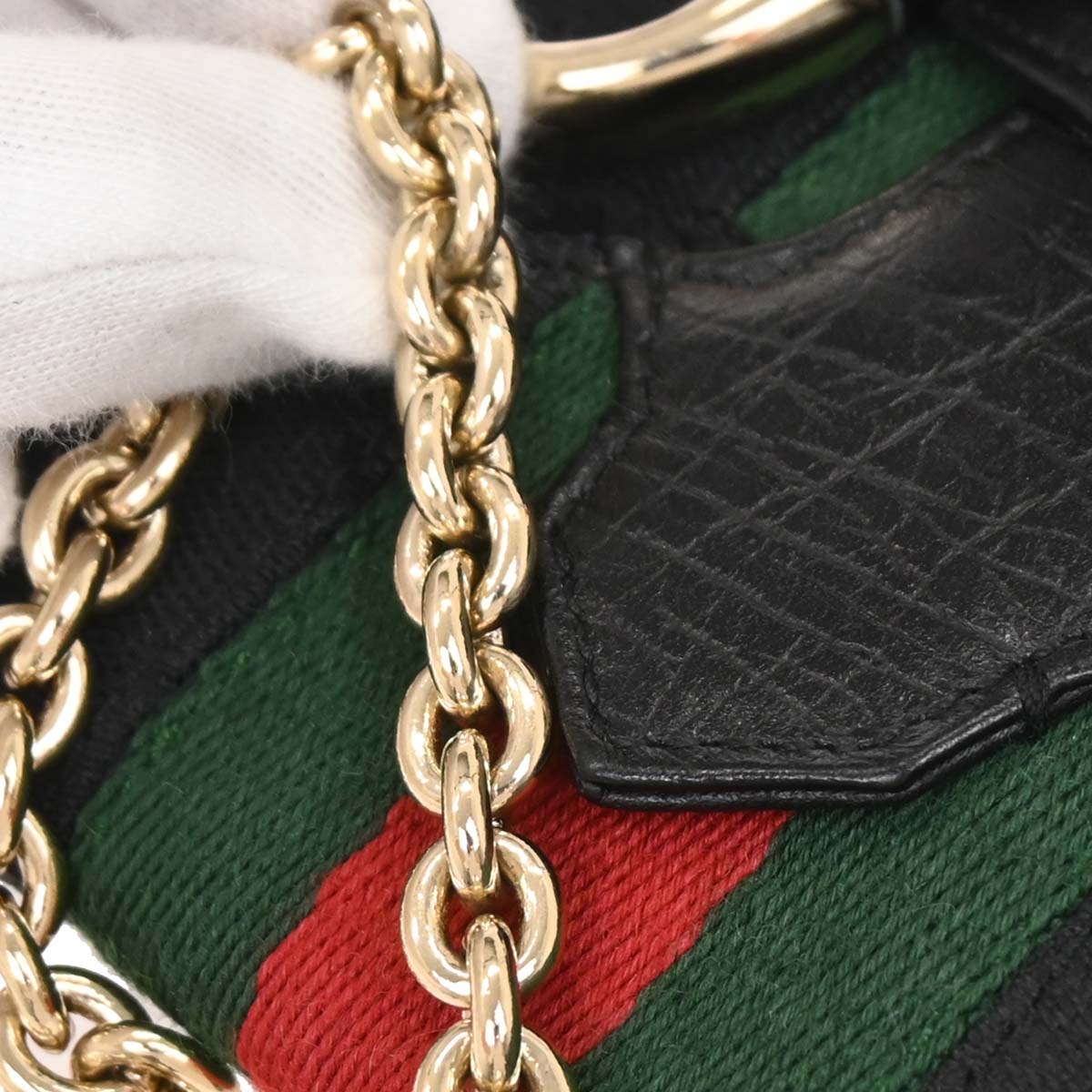 Gucci Black Canvas GG Horsebit Handbag