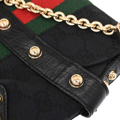 Gucci Black Canvas GG Horsebit Handbag