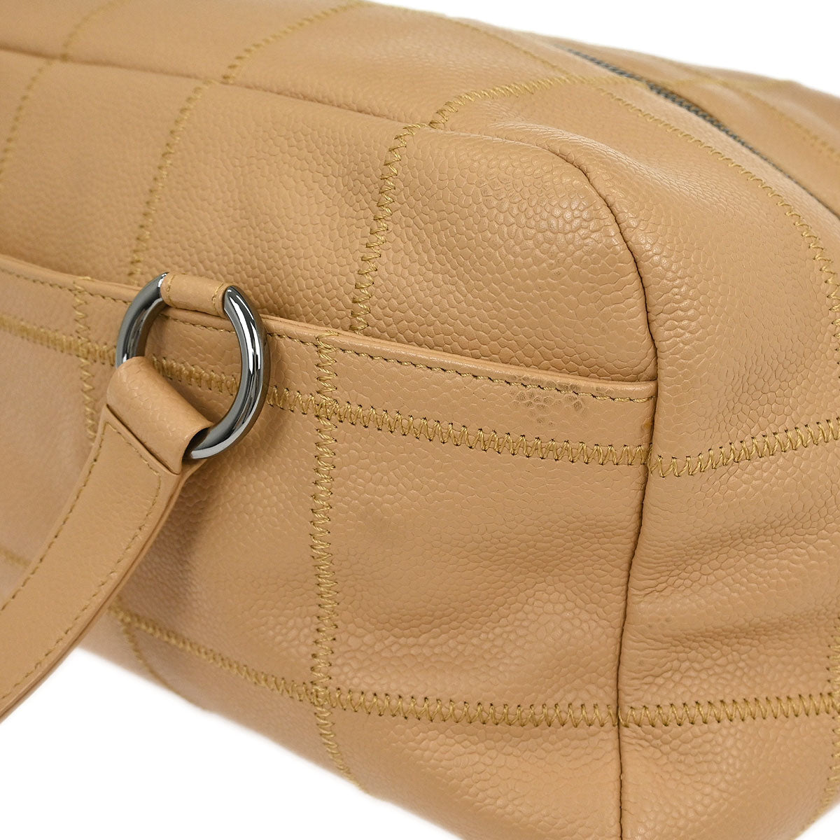 Chanel Beige Caviar Wild Stitch Choco Bar Handbag
