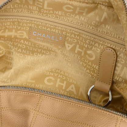 Chanel Beige Caviar Wild Stitch Choco Bar Handbag