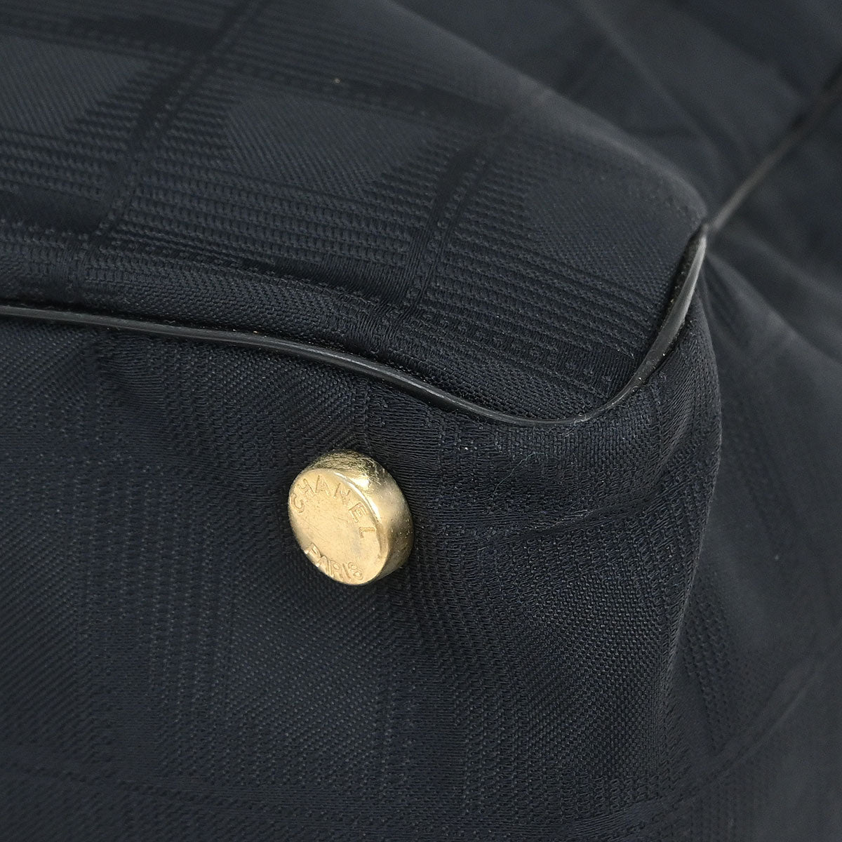 Chanel 2003-2004 Black Jacquard Nylon Travel Line Tote Handbag