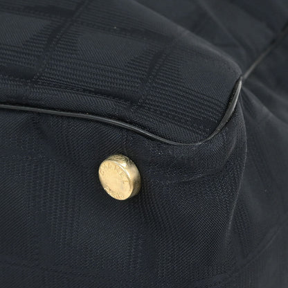 Chanel 2003-2004 Black Jacquard Nylon Travel Line Tote Handbag