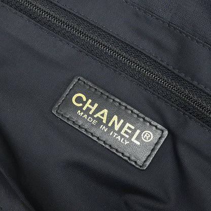 Chanel 2003-2004 Black Jacquard Nylon Travel Line Tote Handbag