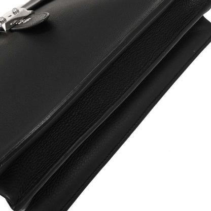 Hermes Black Taurillon Clemence Sac a Depeches DPLG Handbag