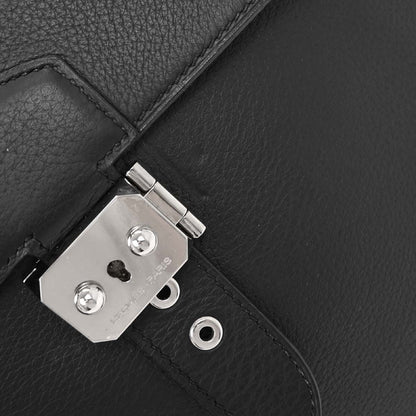 Hermes Black Taurillon Clemence Sac a Depeches DPLG Handbag