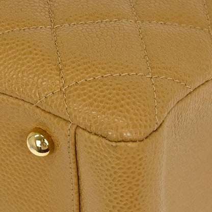 Chanel 2002-2003 Beige Caviar Tote Chain Handbag